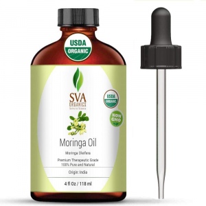 Aceite de moringa orgánico 100% puro y natural de SVA Organics Aceite auténtico y de grado terapéutico de primera calidad para el cuidado de la piel, cuidado del cabello, aromaterapia y masajes